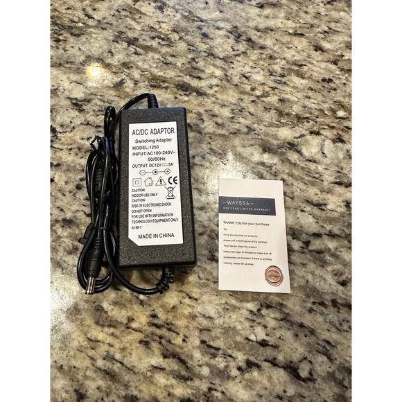 12V 5A Power Supply, Waysse Power Supply Adapter, AC DC Converter 100-220V to 12 - Picture 8 of 11